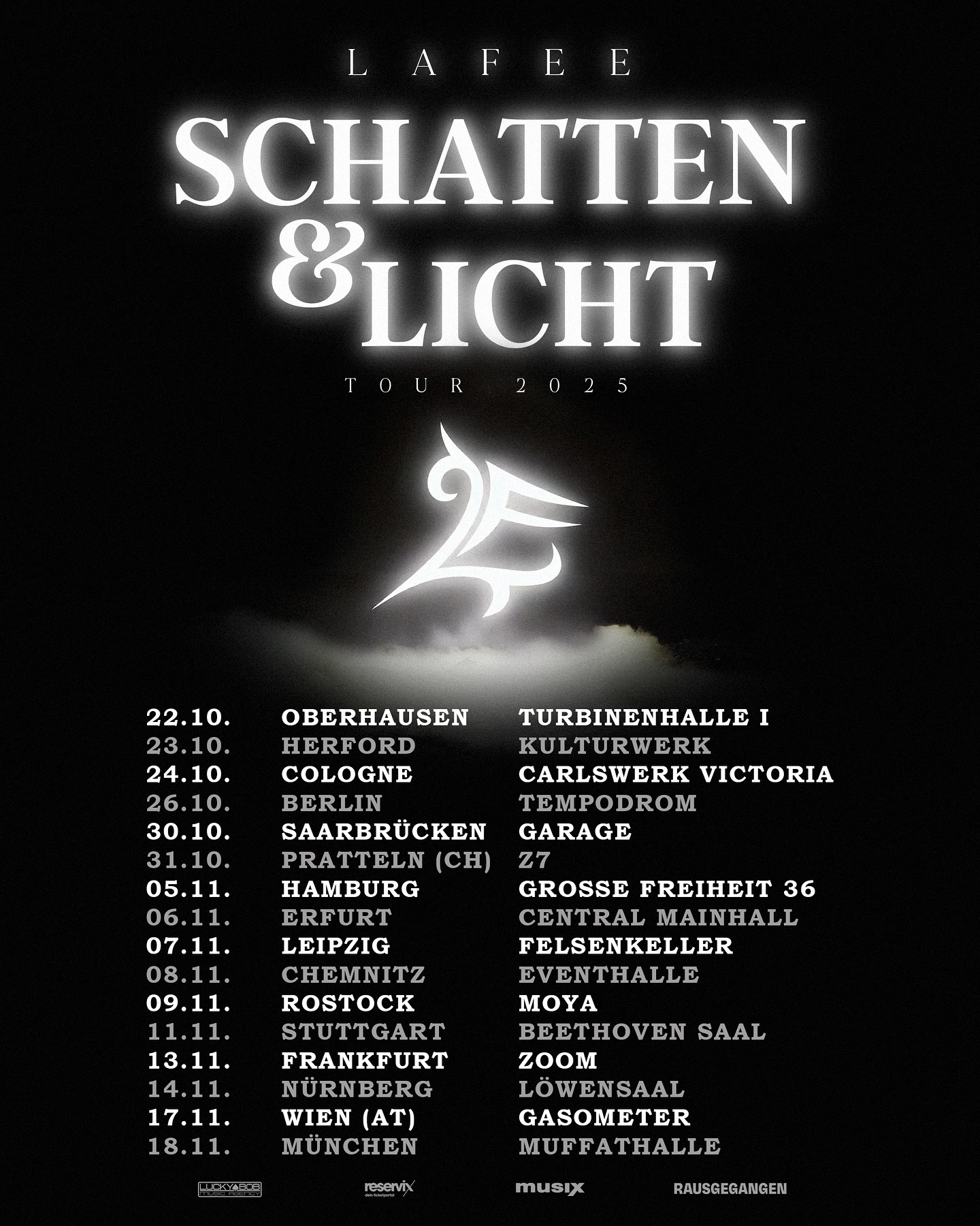 LaFee SCHATTEN & LICHT TOUR 2025 Tour Poster 2025